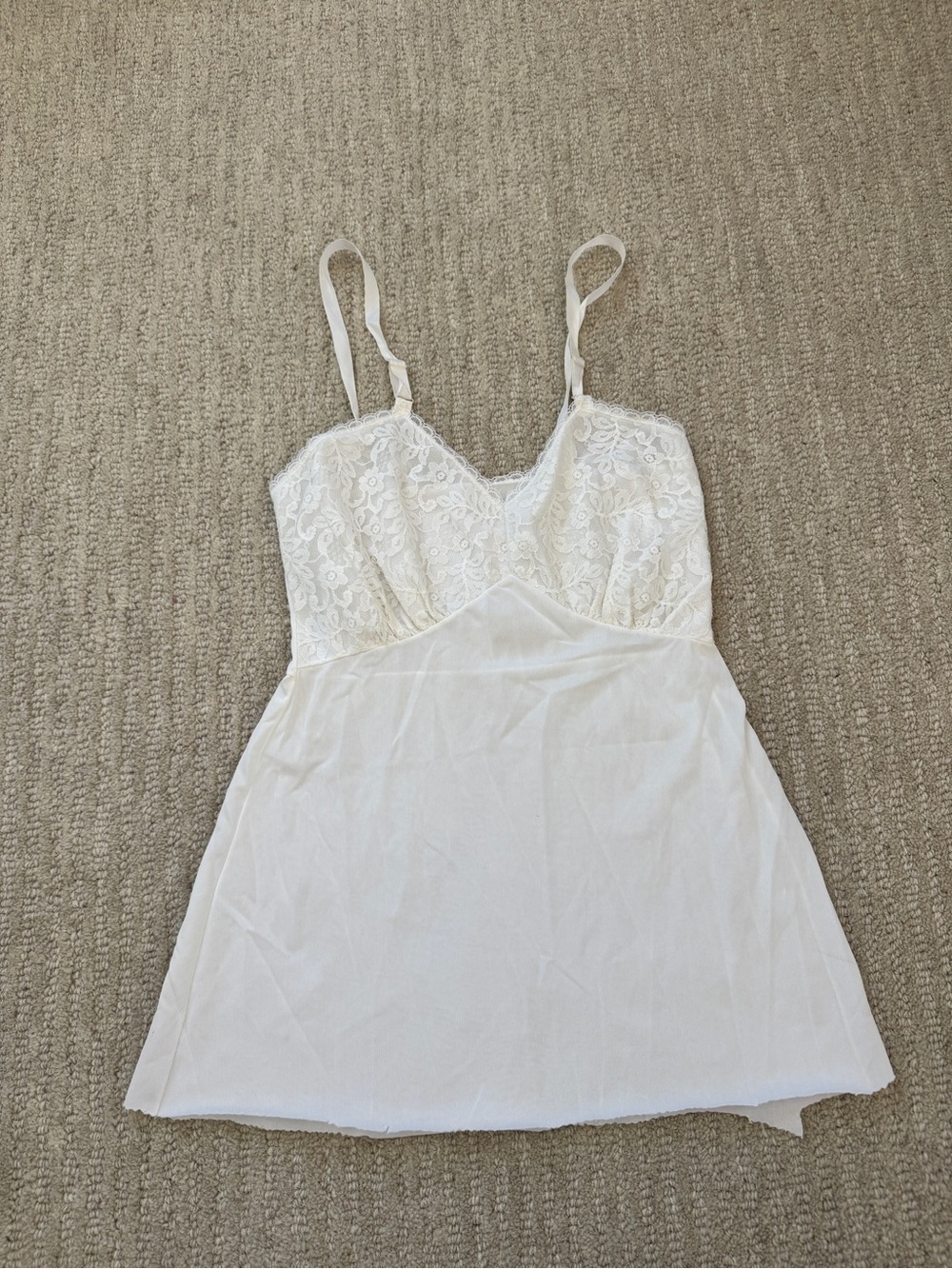 American Vintage Cream Lace Bodice Slip Dress